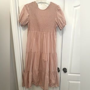 Blush Pink Petal and Pup Midi Dress